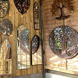 Vintage style garden mirrors from Ash Moor Nursery, South Molton, North Devon